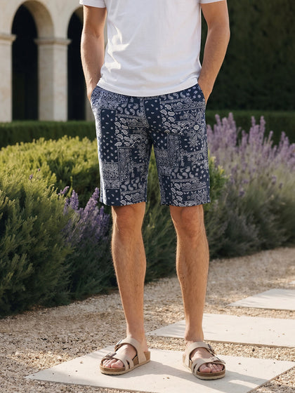 Men's Navy Printed Shorts