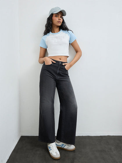 Nuon Black Washed High-Rise Jeans