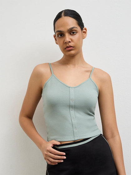 Nuoflexx Sage Green Ribbed Top