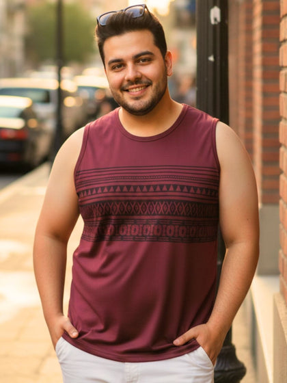 Men Maroon Printed GYM T-shirt