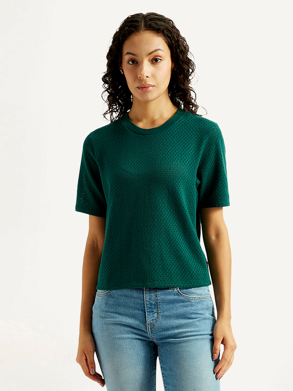 Women's Textured Crew Neck T-shirt