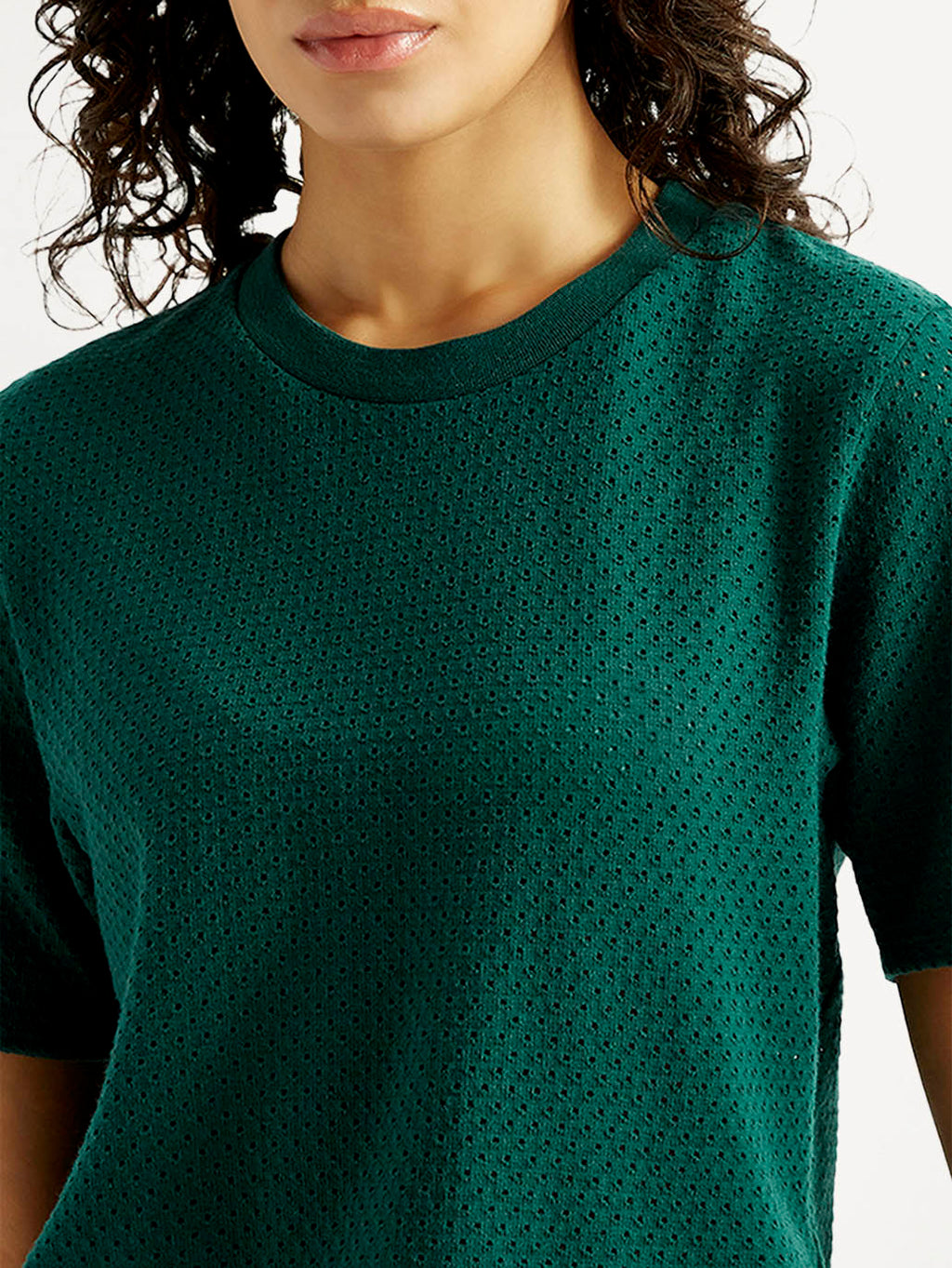 Women's Textured Crew Neck T-shirt