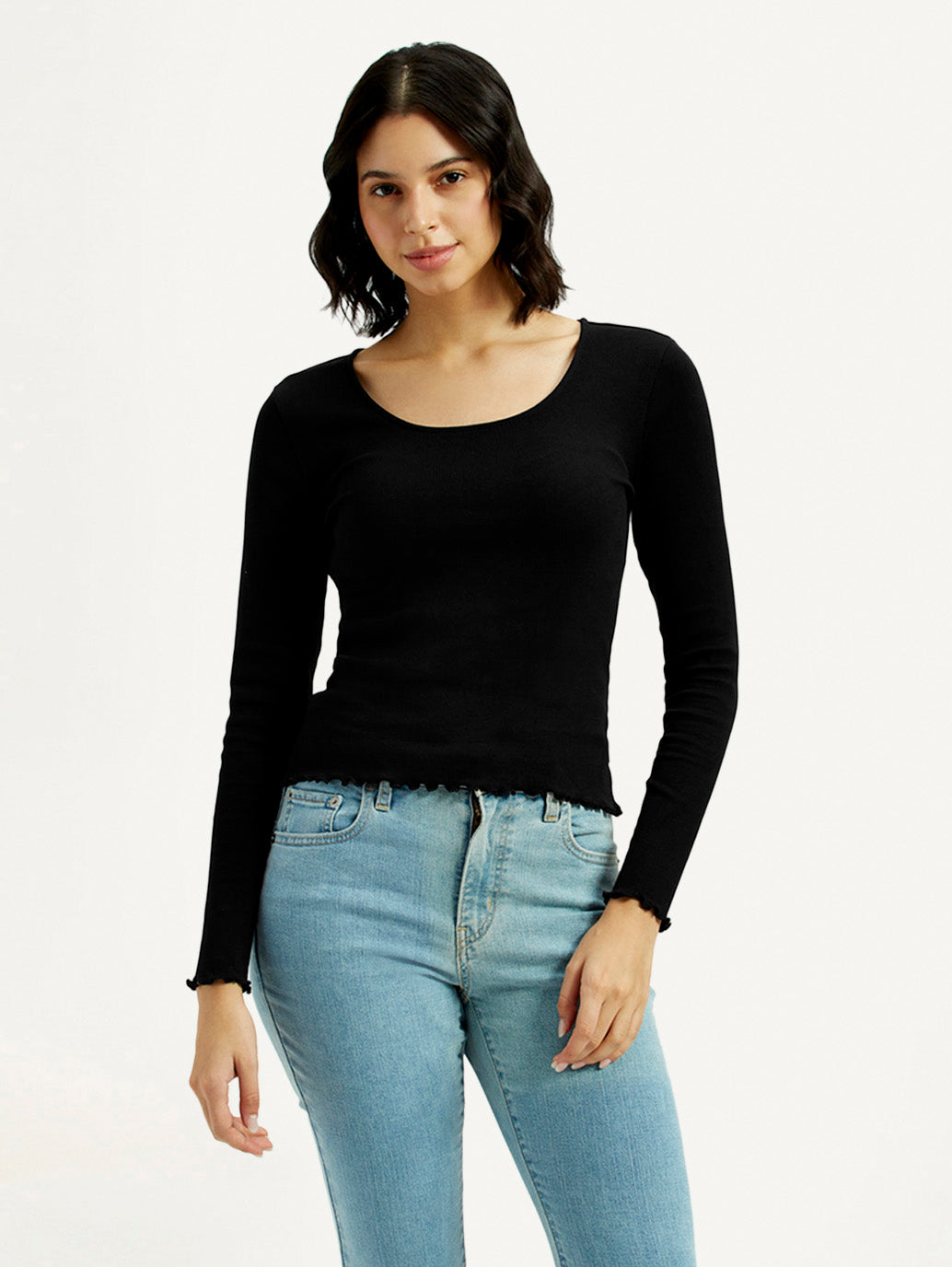 Women's Textured Slim Fit Ribbed Top