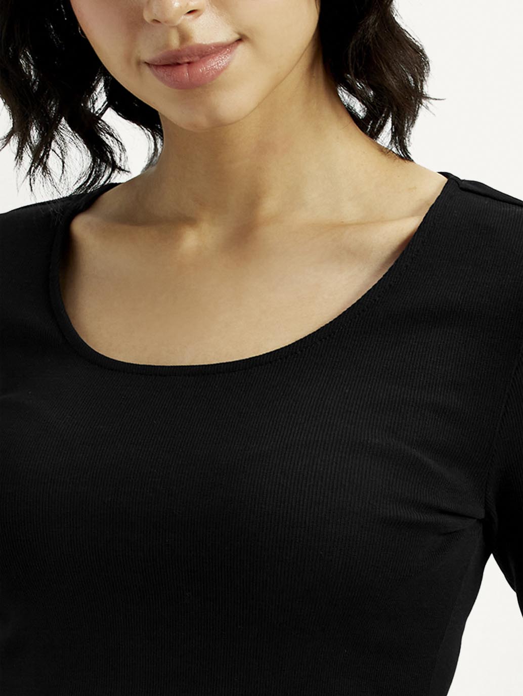 Women's Textured Slim Fit Ribbed Top