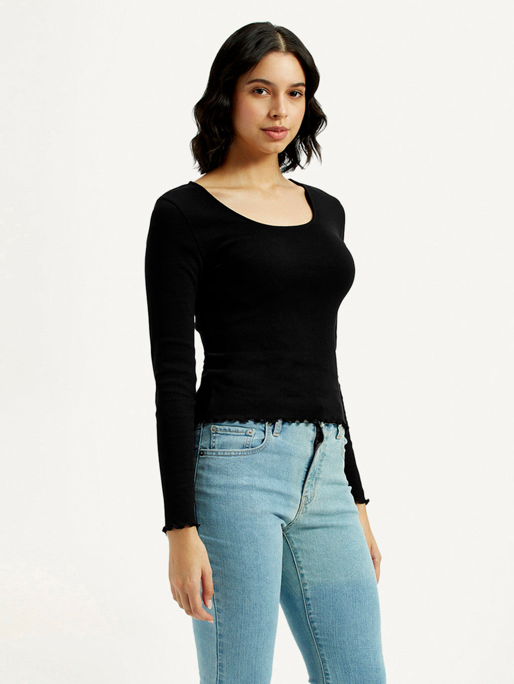Women's Textured Slim Fit Ribbed Top