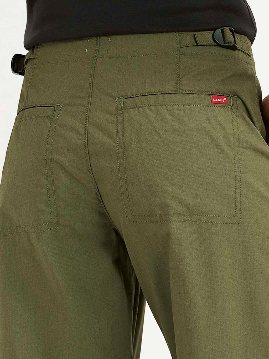 Women's Mid Rise Olive Baggy Cargo Trousers