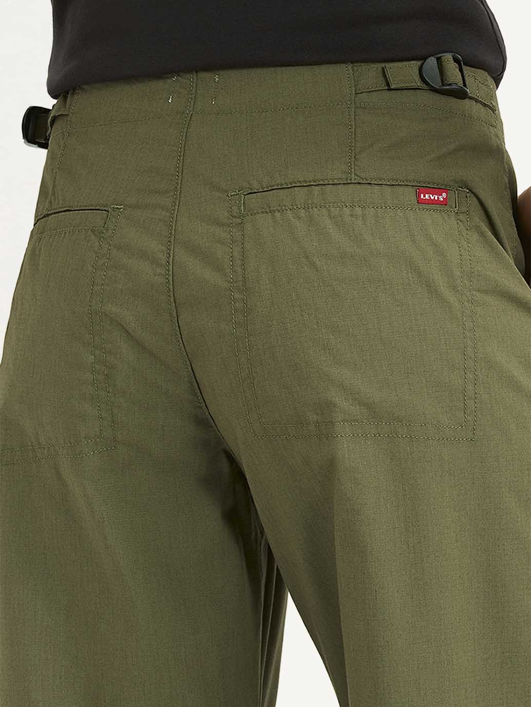 Women's Mid Rise Olive Baggy Cargo Trousers