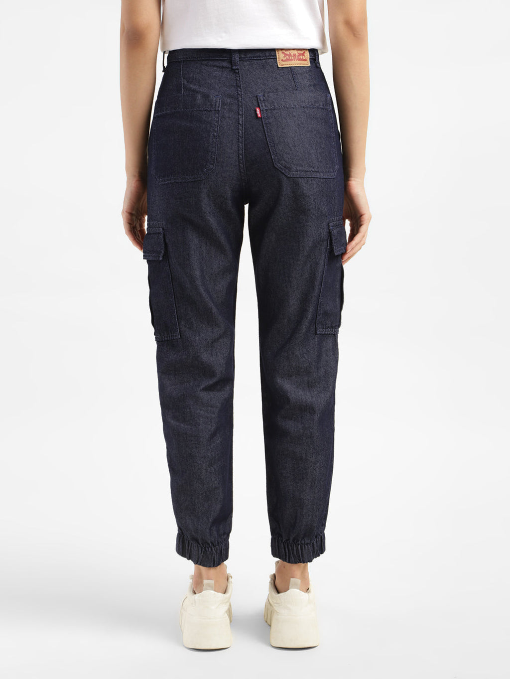 Women's Mid Rise Indigo Cargo Trousers