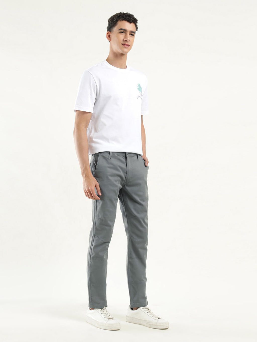 Men's Grey Slim Fit Chinos