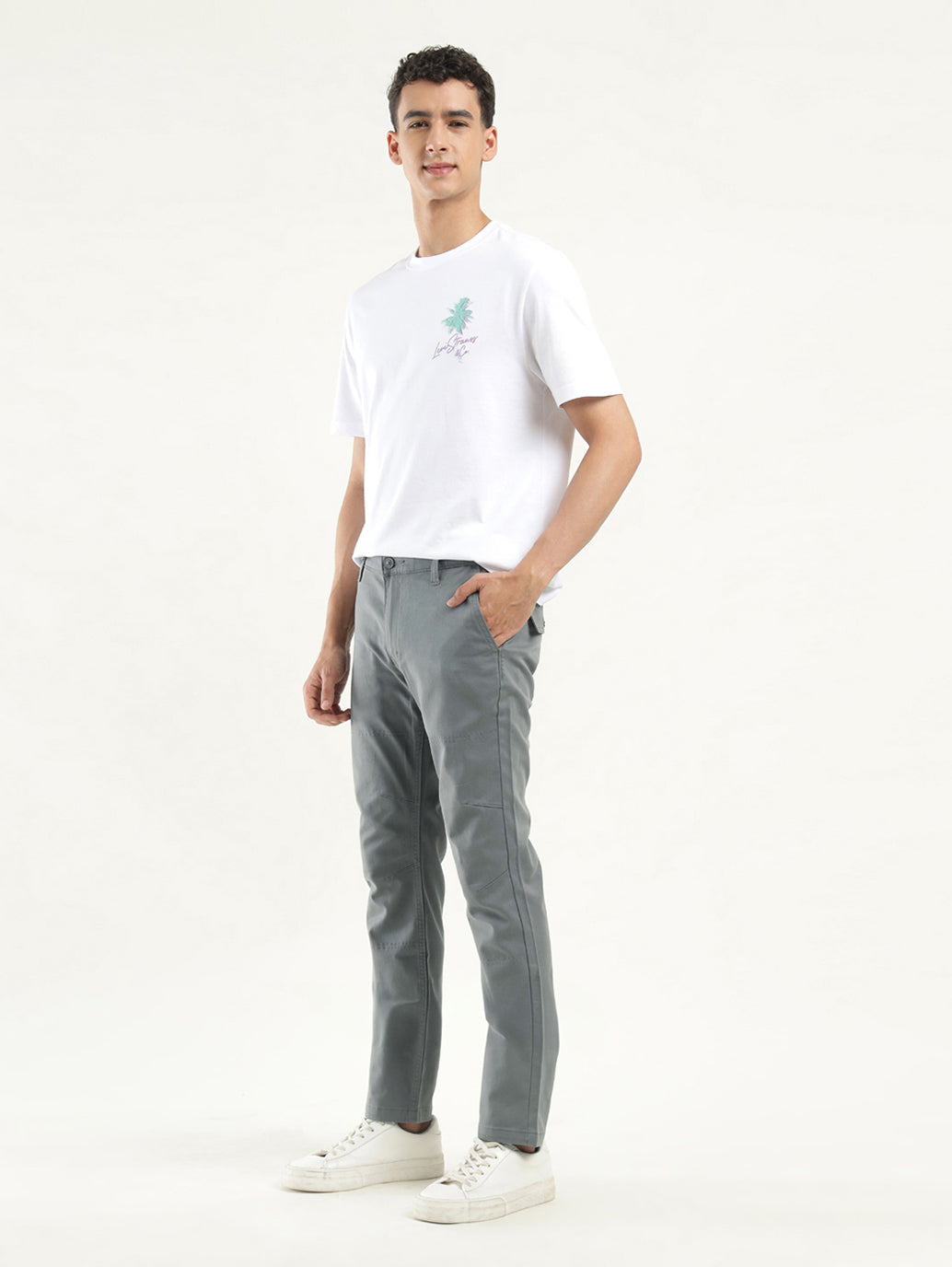 Men's Grey Slim Fit Chinos