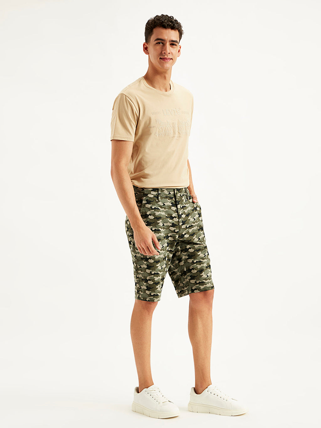 Men's Olive Tapered Chino Shorts