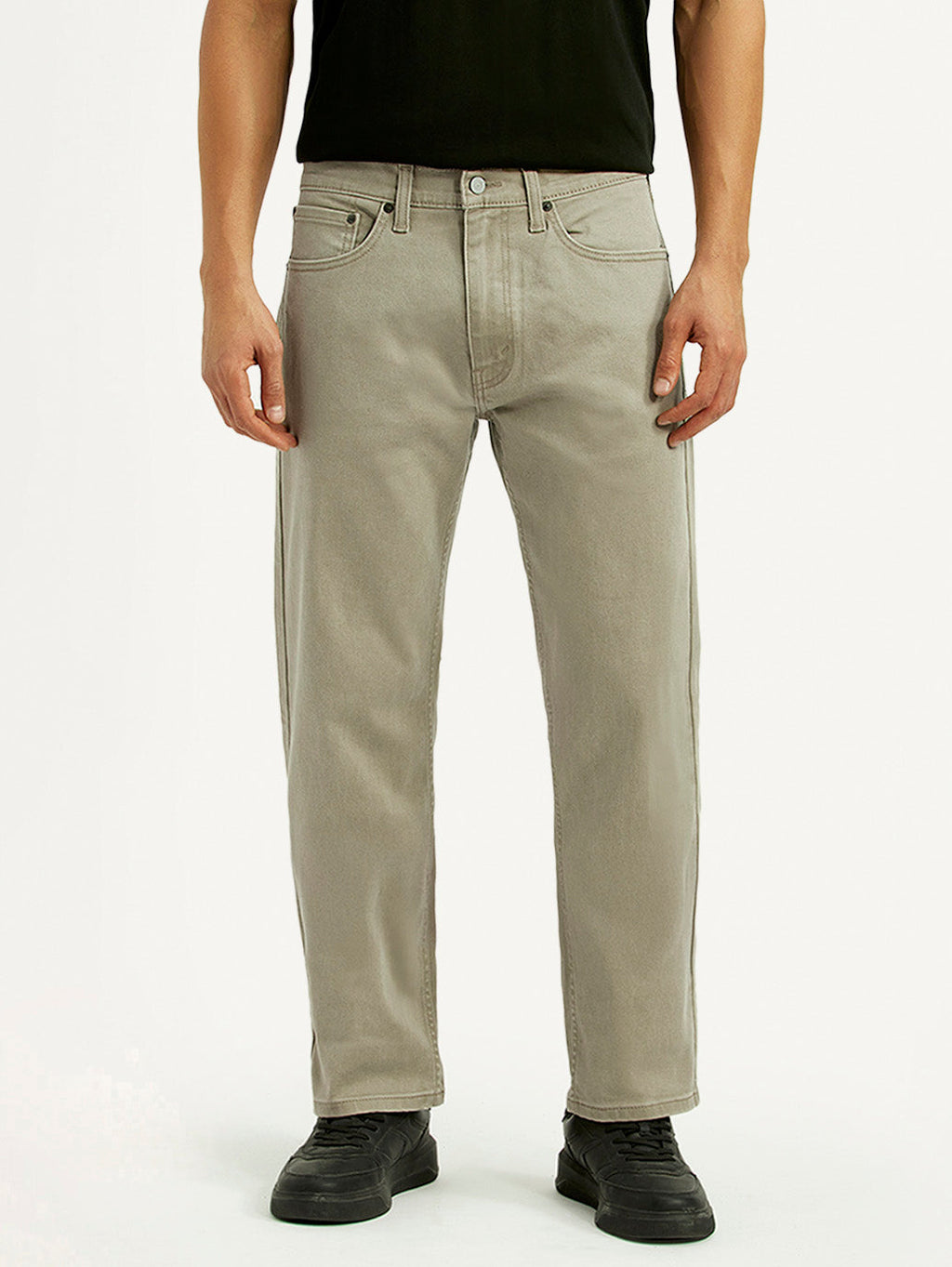 Men's 505 Grey Straight Fit Mid Rise Overdyed Jeans