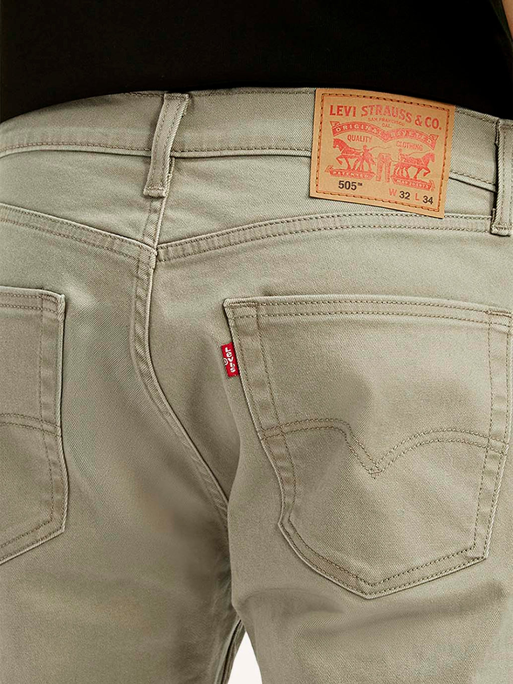 Men's 505 Grey Straight Fit Mid Rise Overdyed Jeans