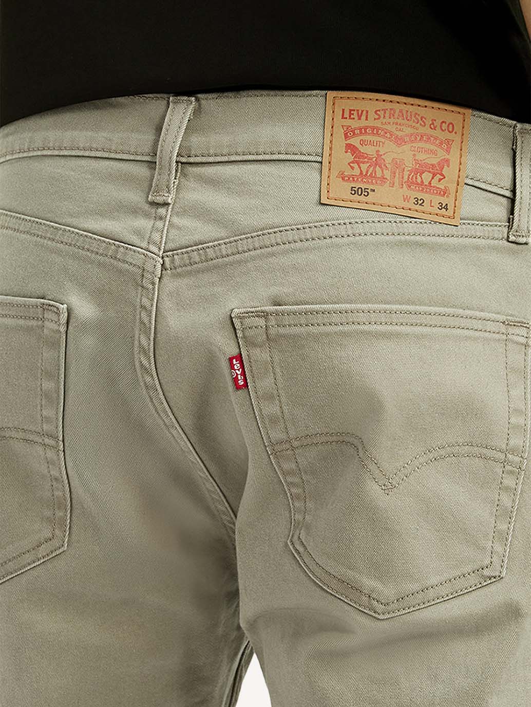 Men's 505 Grey Straight Fit Mid Rise Overdyed Jeans