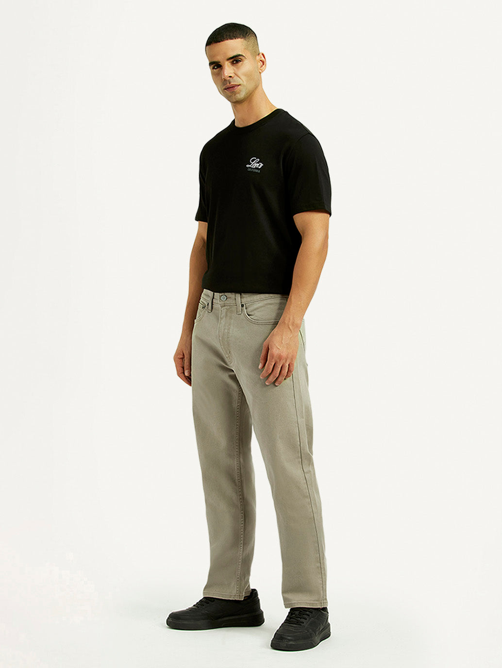 Men's 505 Grey Straight Fit Mid Rise Overdyed Jeans