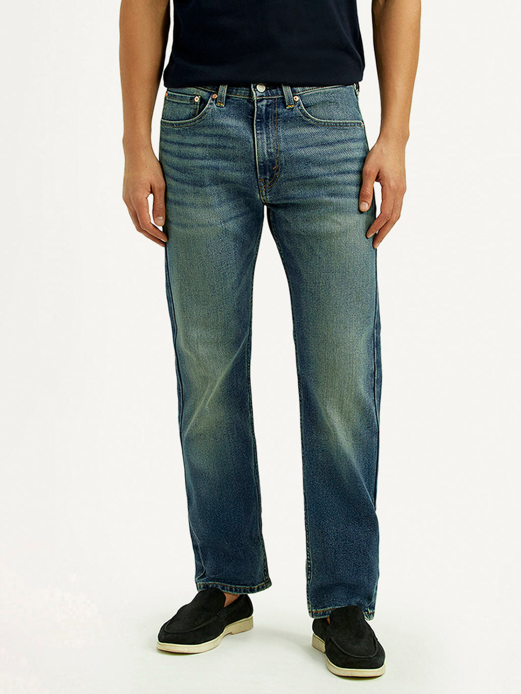 Men's Tinted 505 Blue Straight Fit Mid Rise Jeans