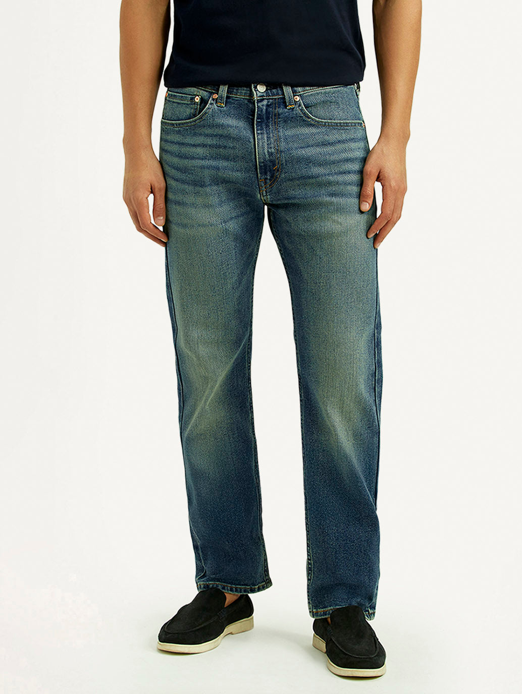 Men's Tinted 505 Blue Straight Fit Mid Rise Jeans