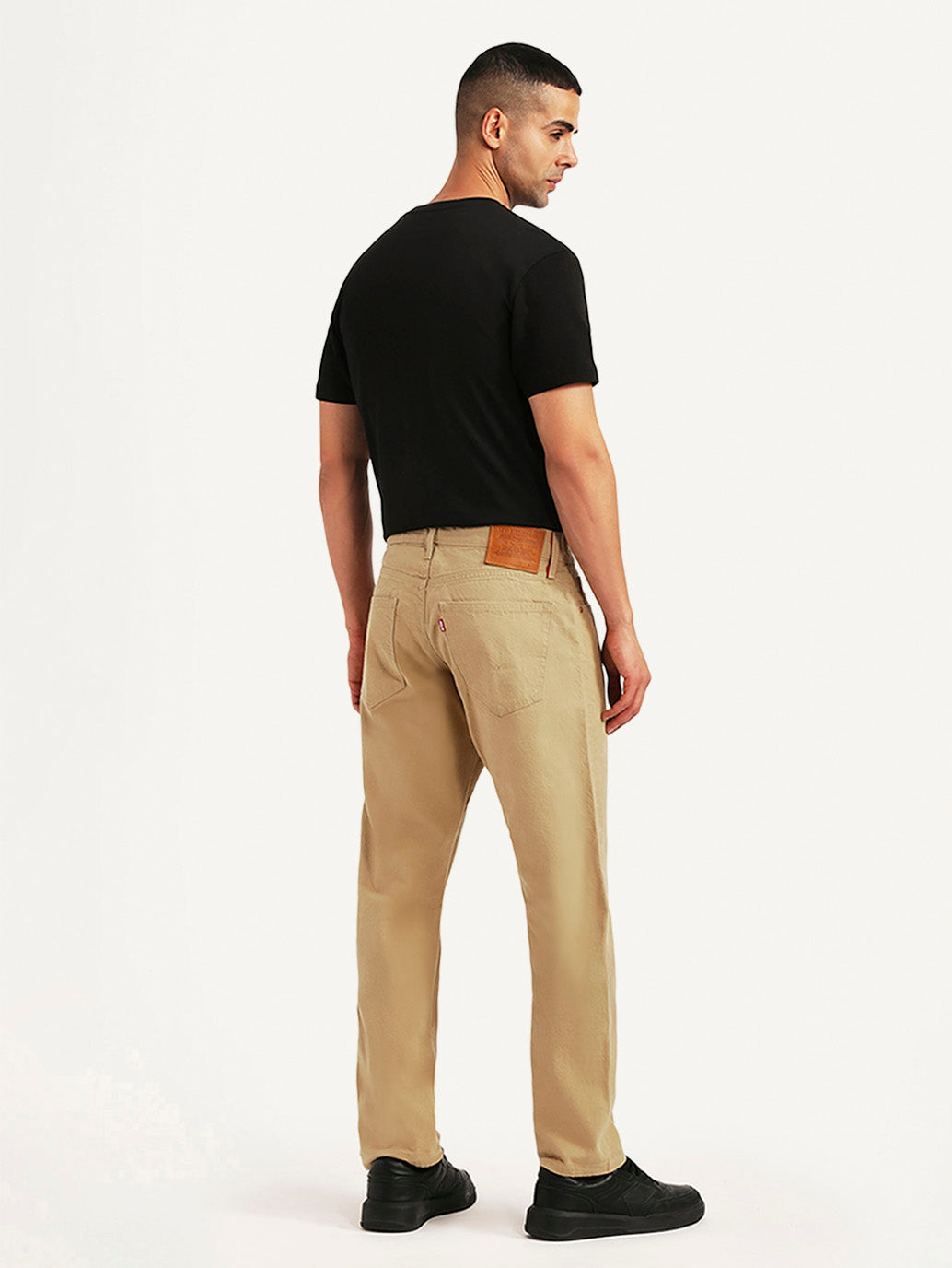 Men's 505 Beige Straight Fit Mid Rise Overdyed Jeans