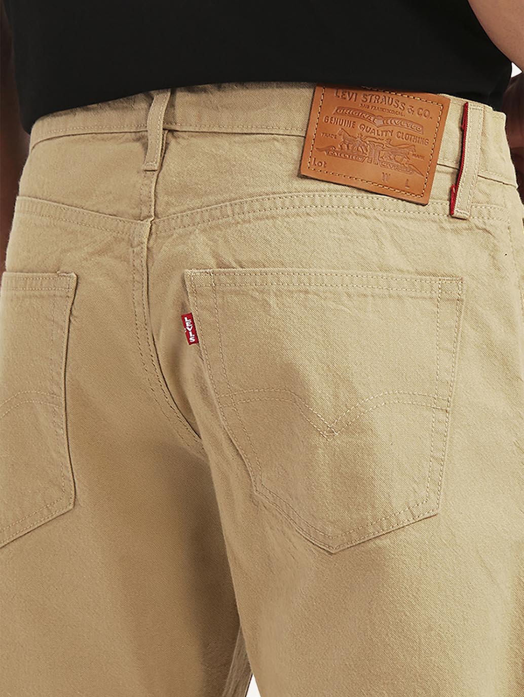 Men's 505 Beige Straight Fit Mid Rise Overdyed Jeans