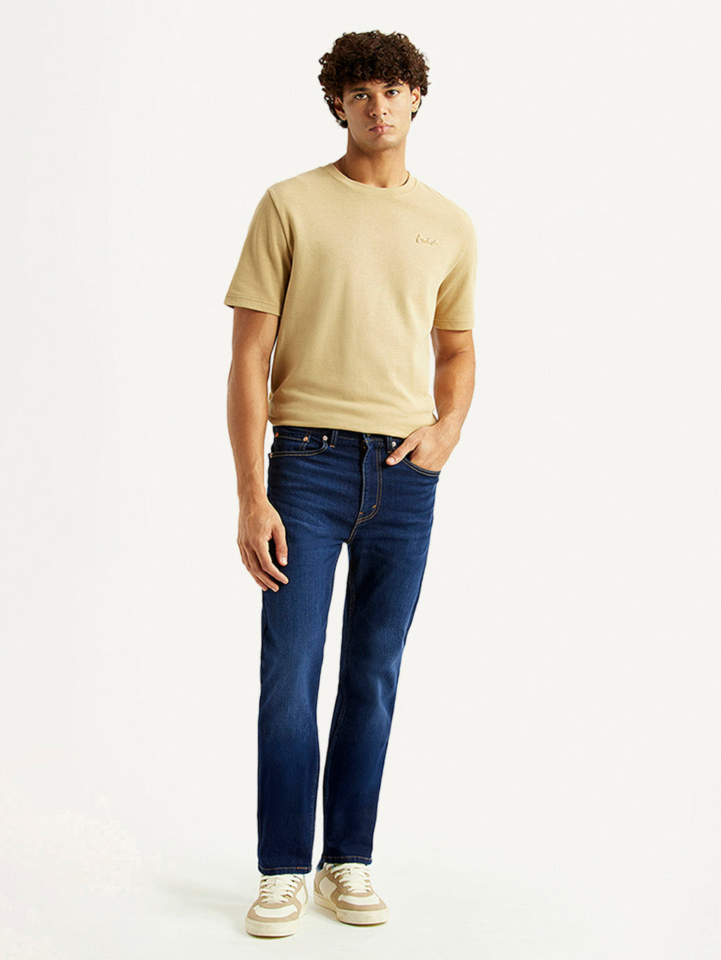 Men's 505 Navy Straight Fit Mid Rise Jeans