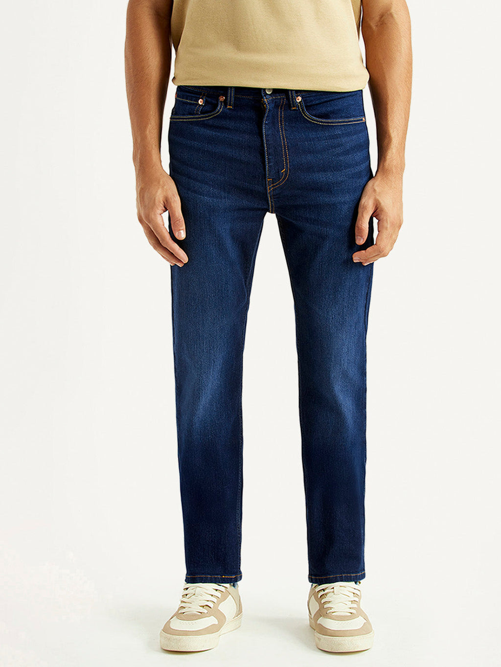 Men's 505 Navy Straight Fit Mid Rise Jeans