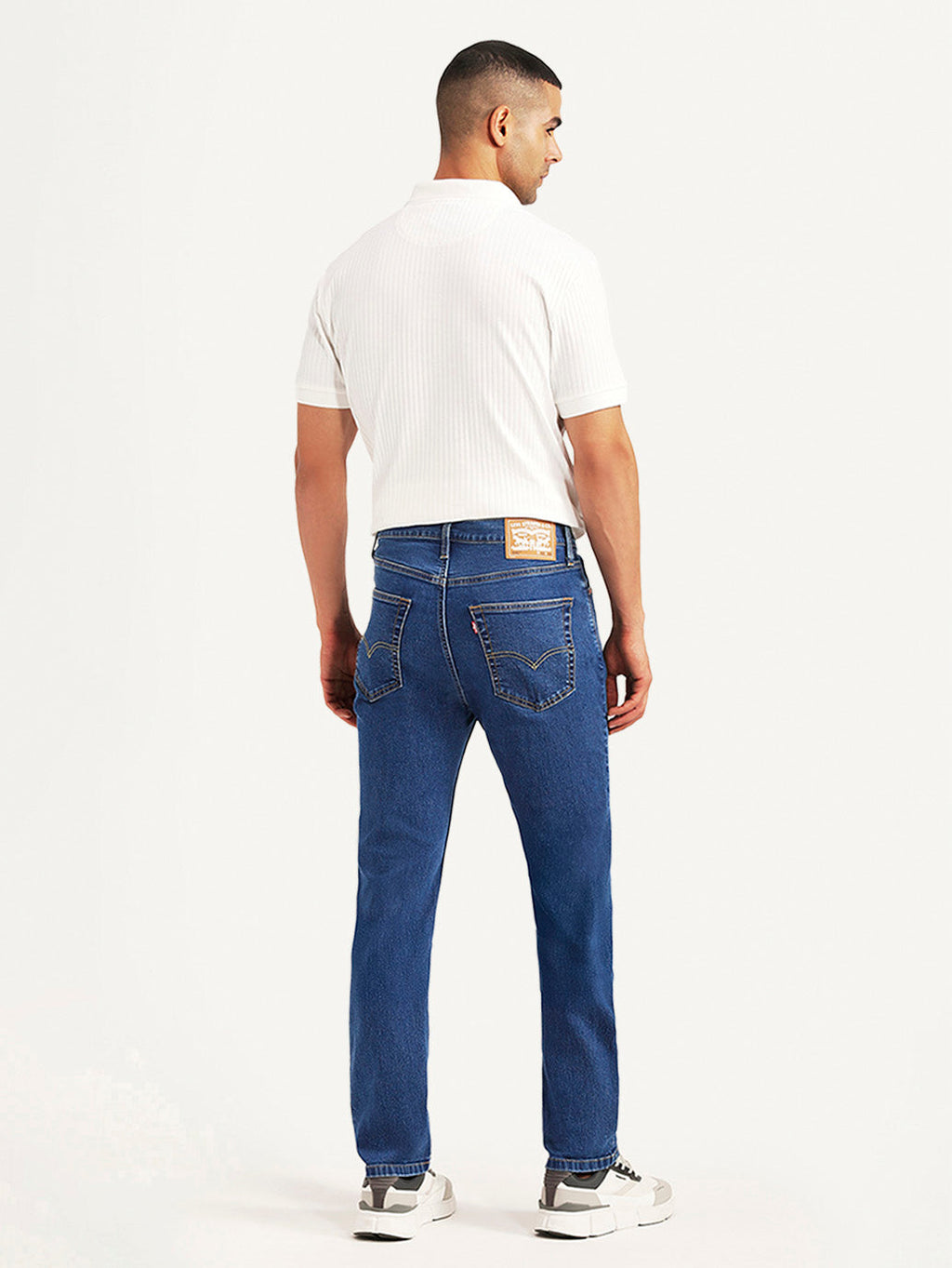 Men's 505 Blue Straight Fit Mid Rise Jeans