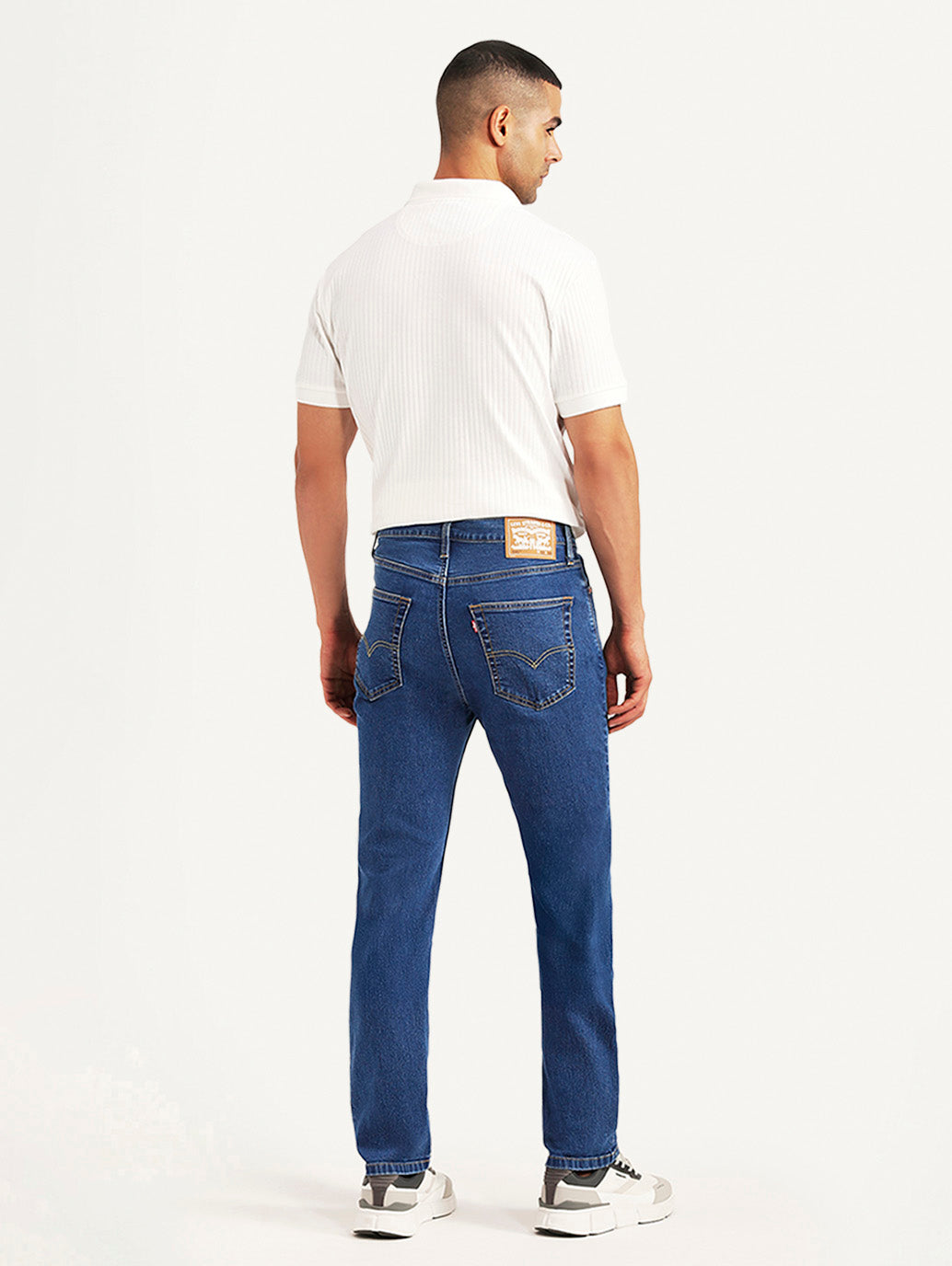 Men's 505 Blue Straight Fit Mid Rise Jeans