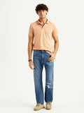 Men's 505 Blue Straight Fit Mid Rise Selvedge Jeans