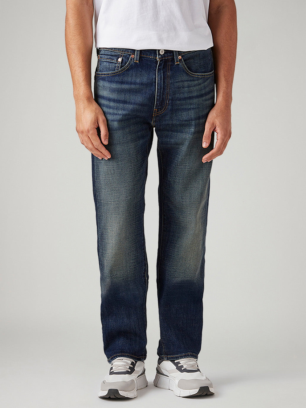 Men's 505 Dark Blue Straight Fit Mid Rise Selvedge Jeans