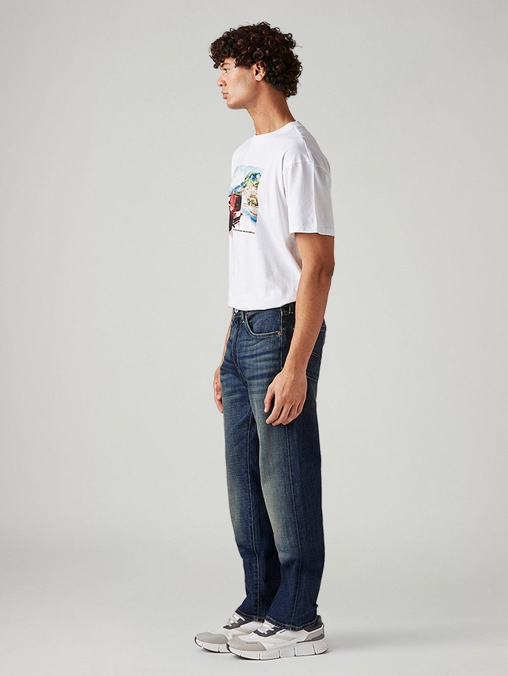 Men's 505 Dark Blue Straight Fit Mid Rise Selvedge Jeans
