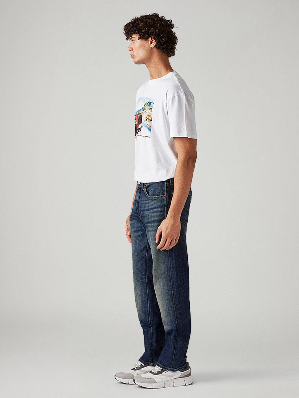 Men's 505 Dark Blue Straight Fit Mid Rise Selvedge Jeans