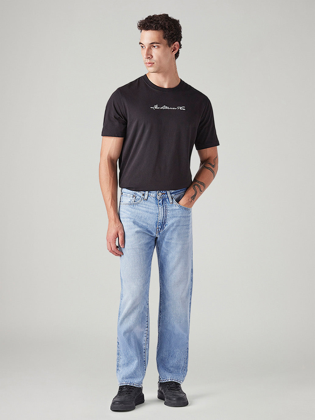Men's 505 Light Blue Straight Fit Mid Rise Selvedge Jeans