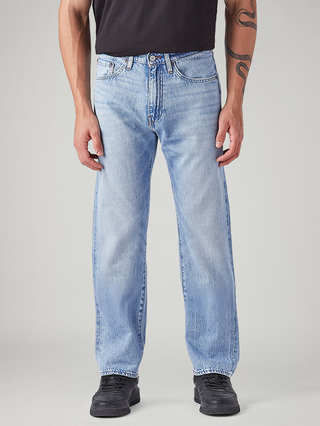 Men's 505 Light Blue Straight Fit Mid Rise Selvedge Jeans