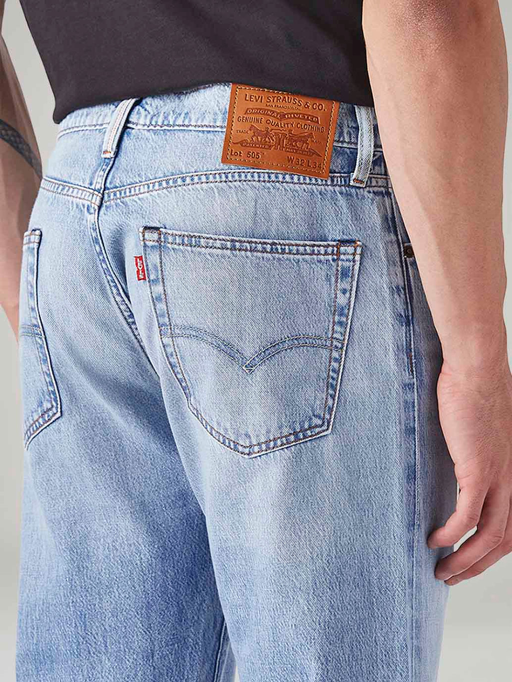 Men's 505 Light Blue Straight Fit Mid Rise Selvedge Jeans