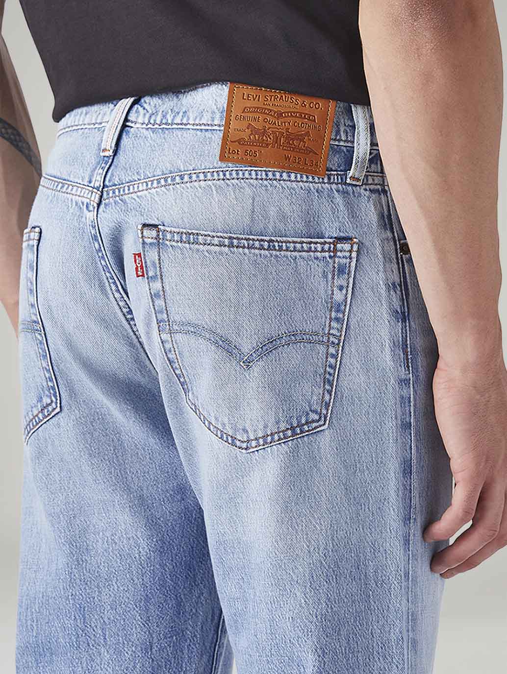 Men's 505 Light Blue Straight Fit Mid Rise Selvedge Jeans