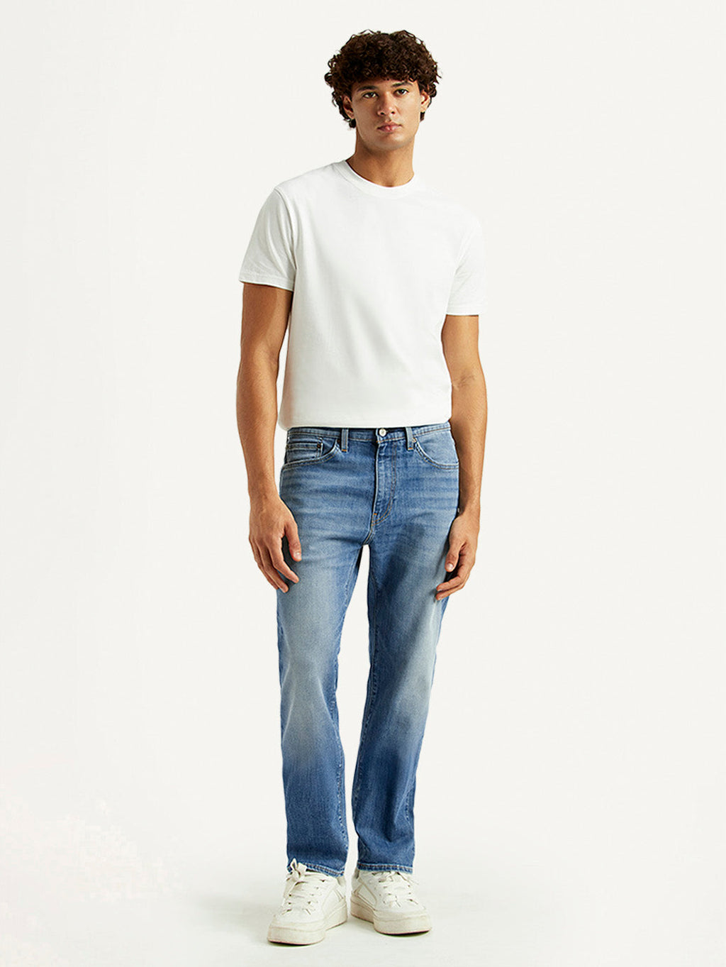 Men's 505 Blue Straight Fit Mid Rise Selvedge Jeans