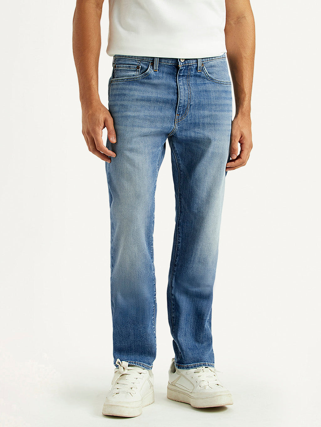 Men's 505 Blue Straight Fit Mid Rise Selvedge Jeans