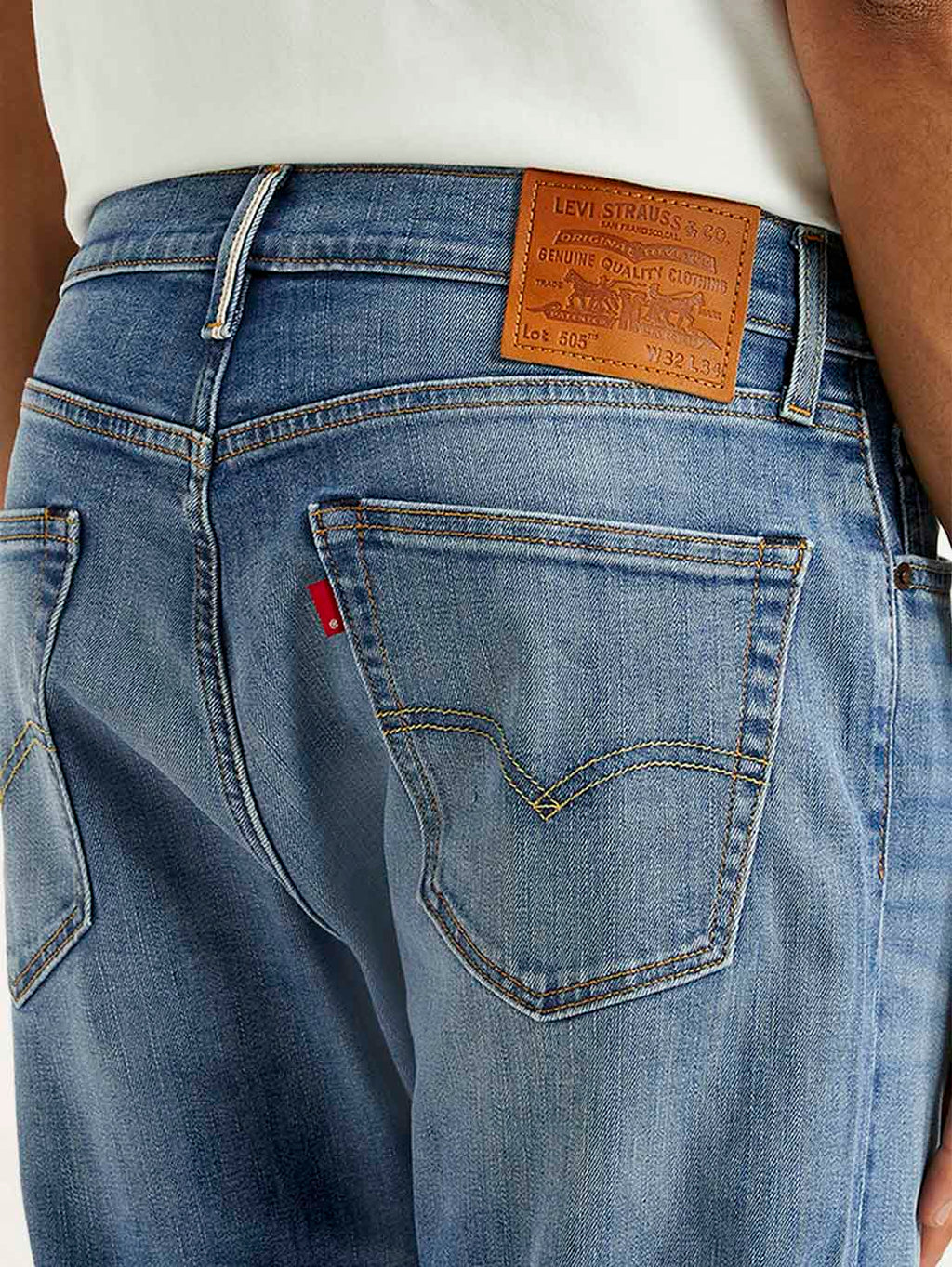 Men's 505 Blue Straight Fit Mid Rise Selvedge Jeans