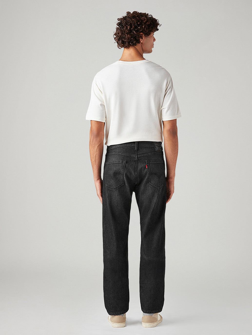 Men's 505 Black Straight Fit Mid Rise Jeans
