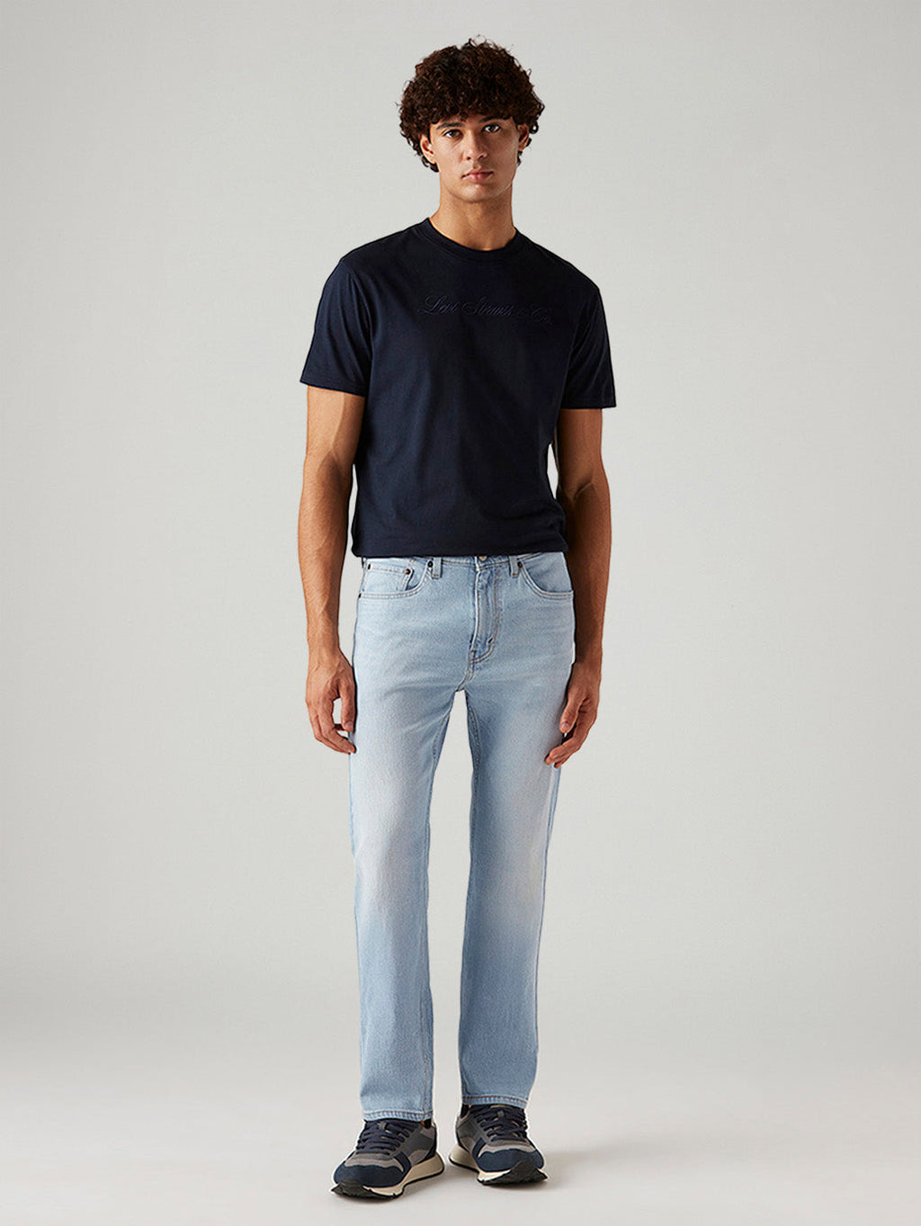 Men's 505 Light Blue Straight Fit Mid Rise Jeans