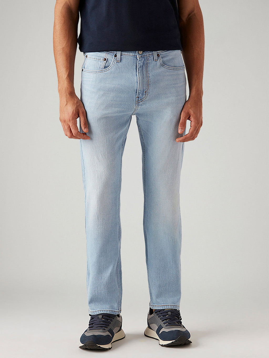 Men's 505 Light Blue Straight Fit Mid Rise Jeans