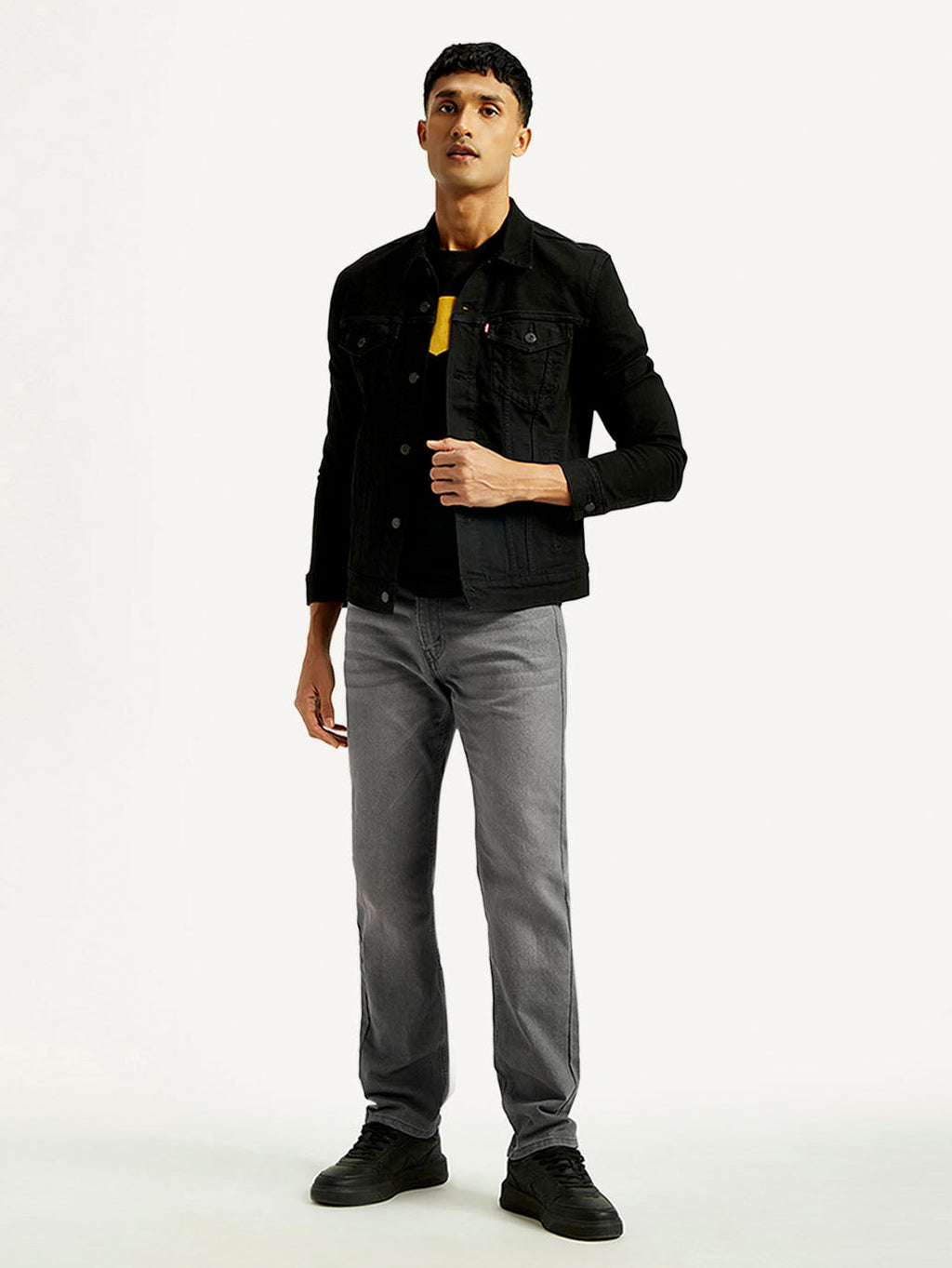 Men's 505 Light Grey Straight Fit Mid Rise Jeans
