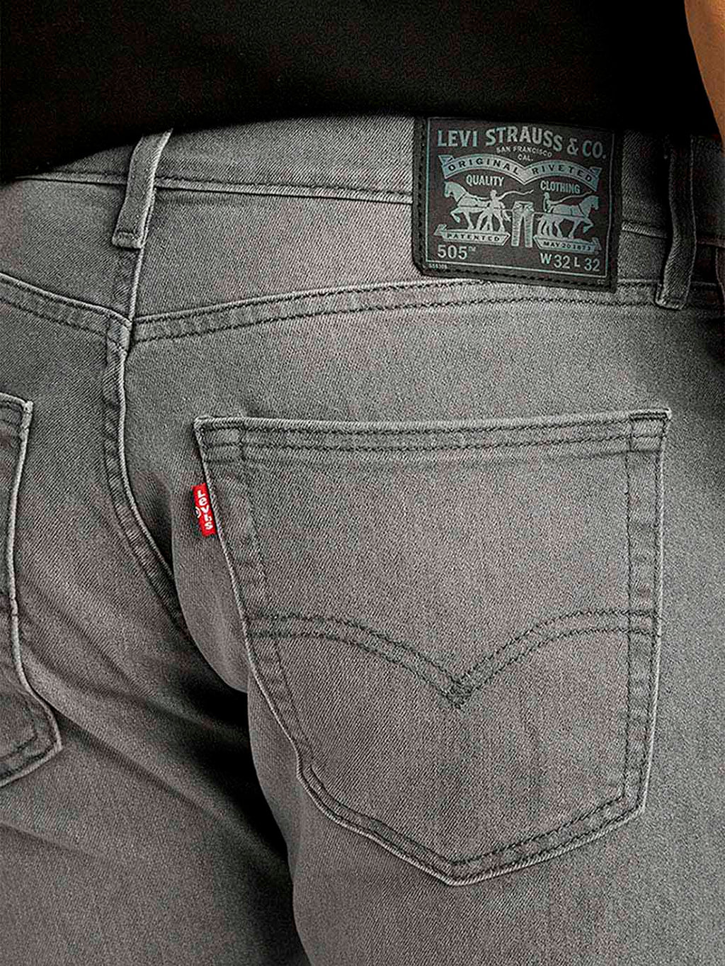 Men's 505 Light Grey Straight Fit Mid Rise Jeans