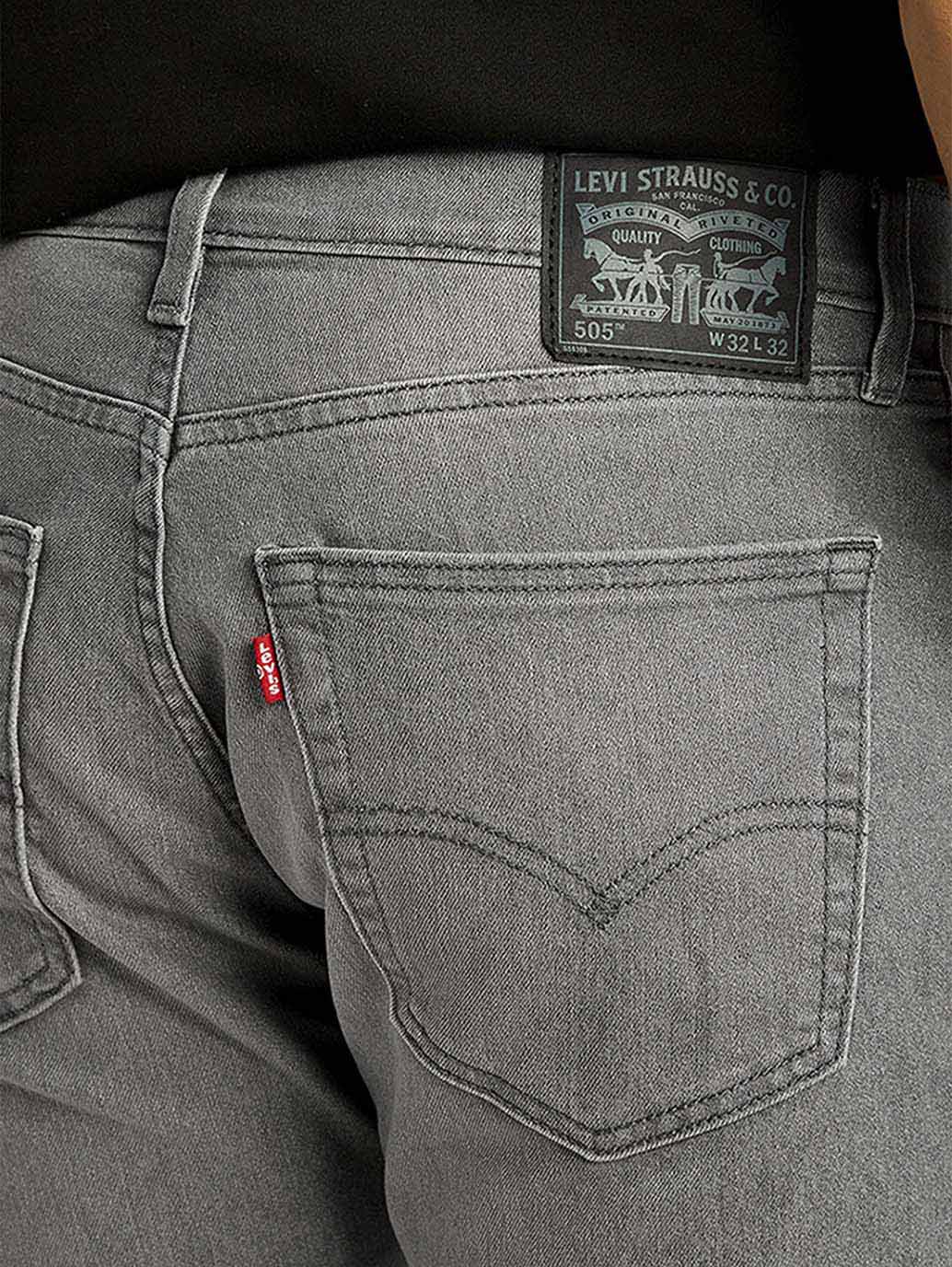 Men's 505 Light Grey Straight Fit Mid Rise Jeans