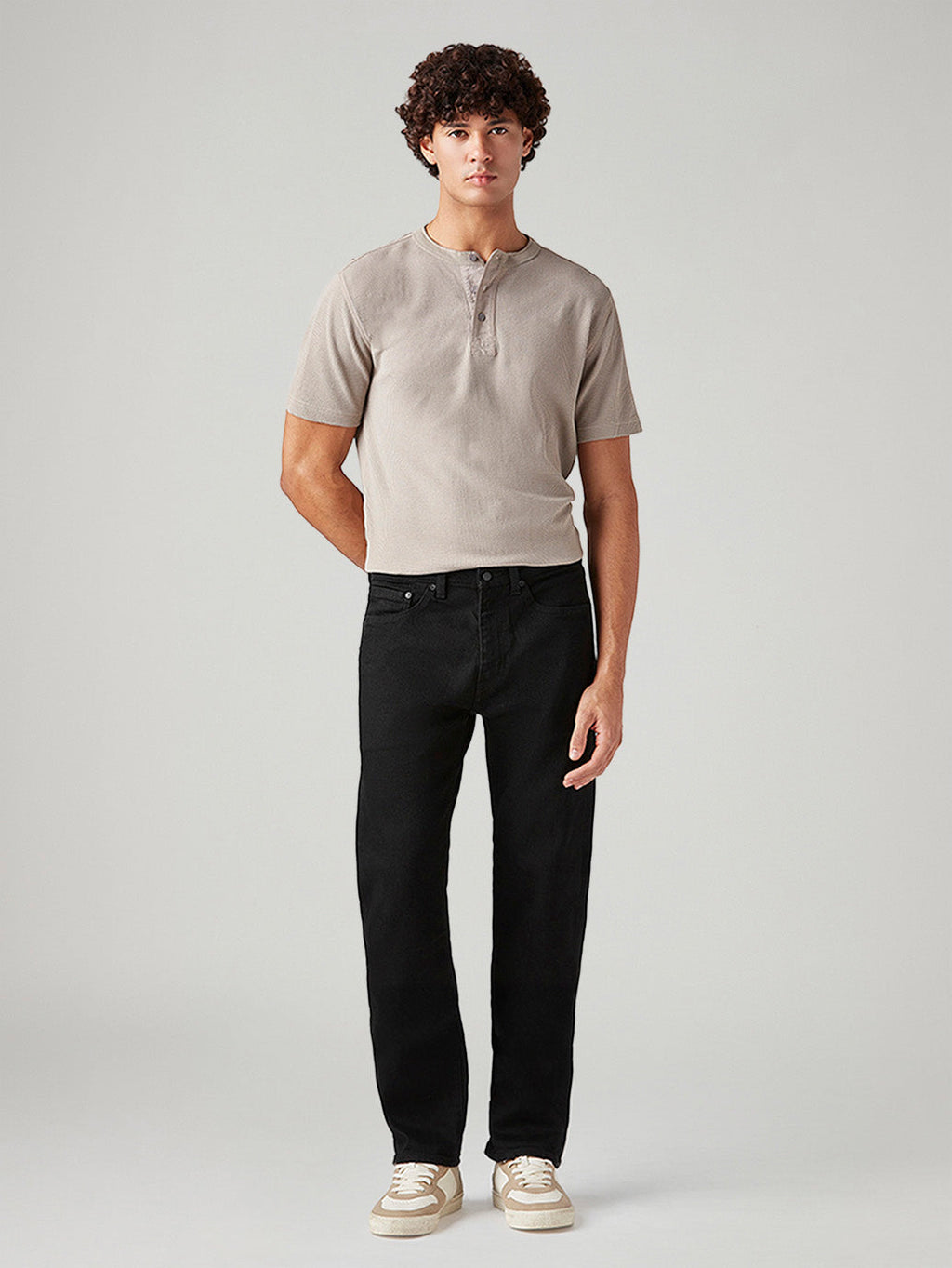 Men's 505 Black Straight Fit Mid Rise Selvedge Jeans