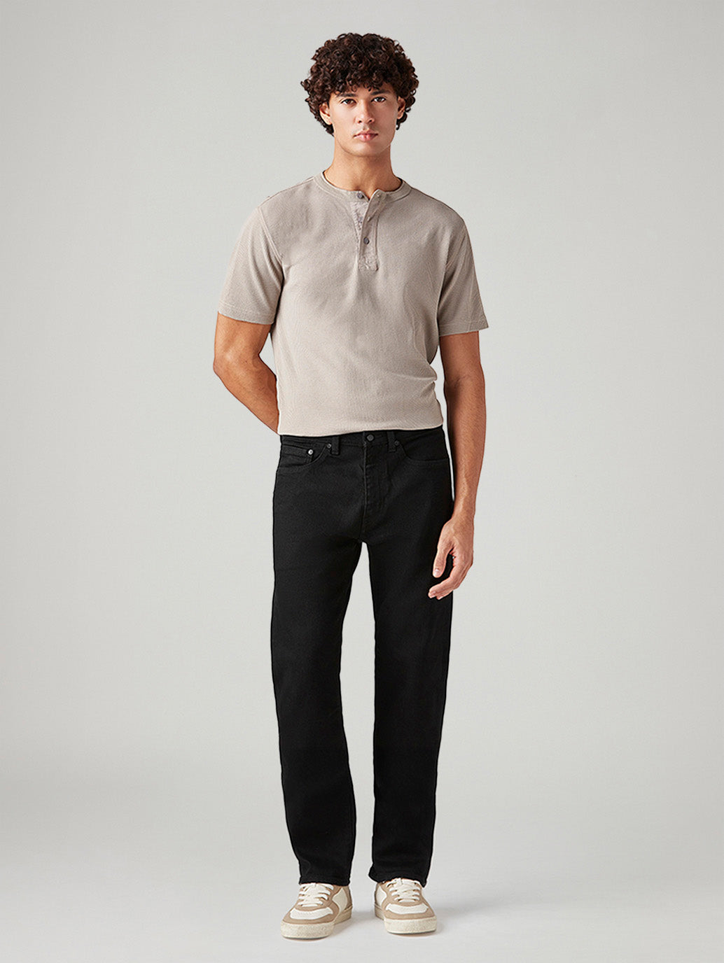 Men's 505 Black Straight Fit Mid Rise Selvedge Jeans