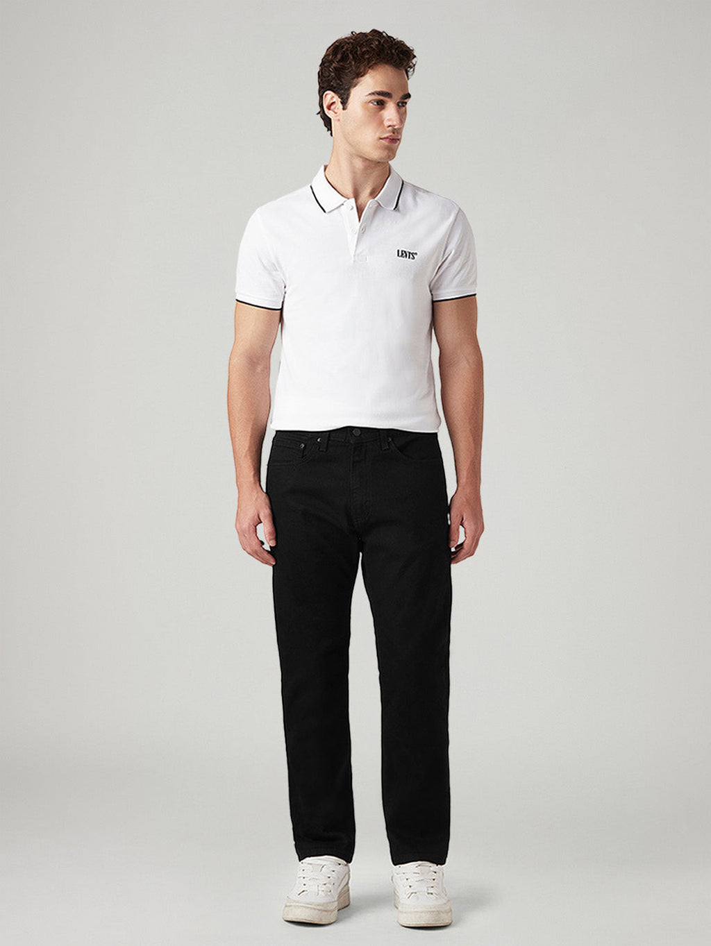 Mens 505 Mid Rise Straight Fit Cotton Stretch Blend Jeans