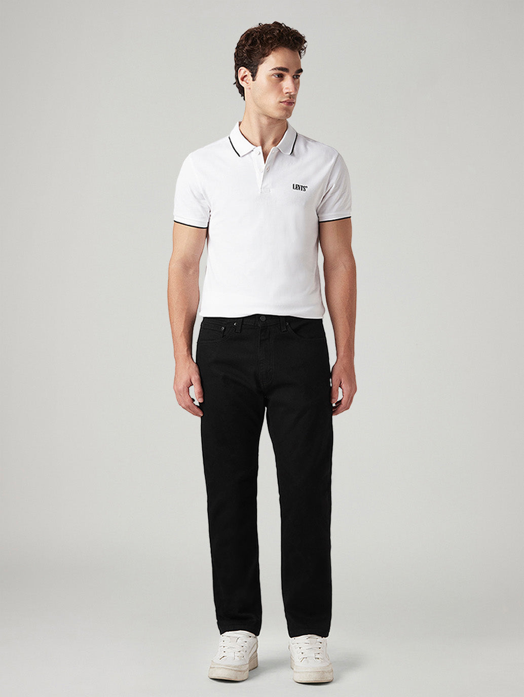 Mens 505 Mid Rise Straight Fit Cotton Stretch Blend Jeans