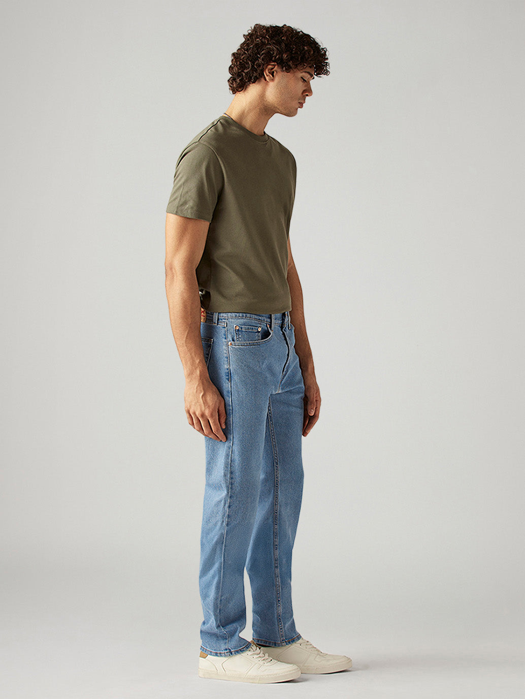 Men's 505 Light Blue Straight Fit Mid Rise Jeans