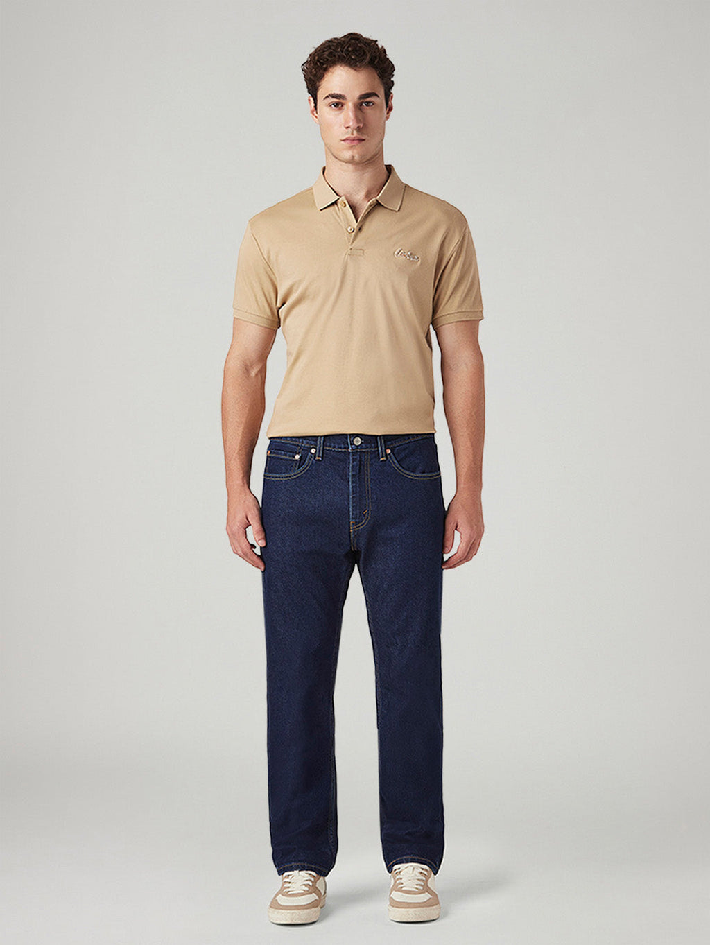 Mens 505 Mid Rise Straight Fit Cotton Stretch Blend Jeans